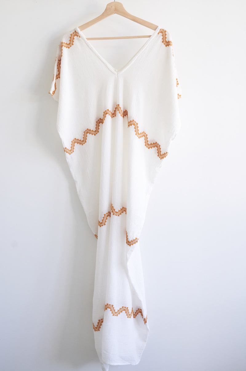 JM + San Vicente Embroidered Long Sheer Tunic (Copper or White- Snake JM Drygoods JM + San Vicente Embroidered Long Sheer Tunic (Copper or White- Snake JM Drygoods
