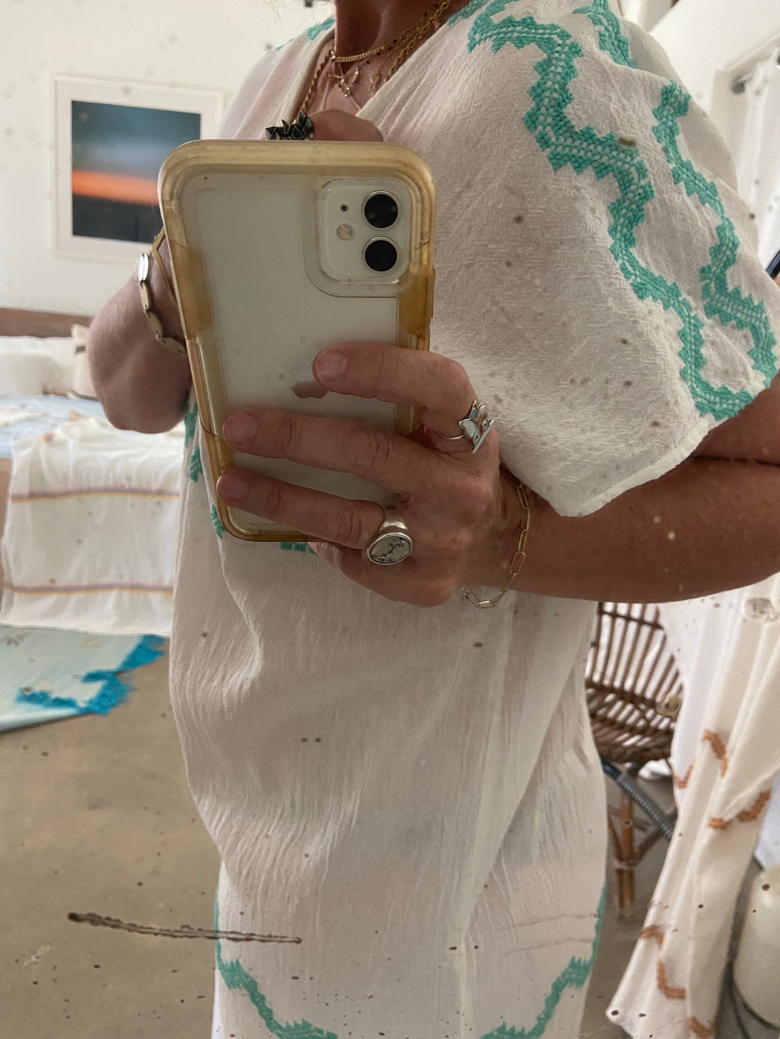 JM + San Vicente Embroidered Long Sheer Tunic (Copper or White