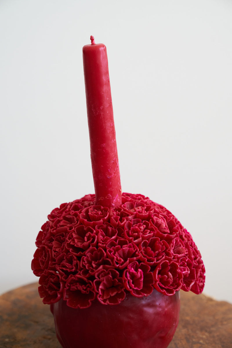 Casa Viviana Oaxacan Skull Candle (Color Crimson)